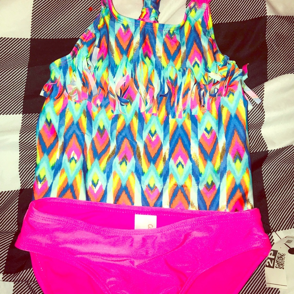 Cat & Jack little girls Fringe Multicolored 2pc